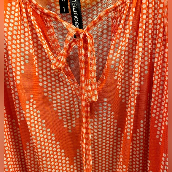 Maurices Sheer Cold Shoulder Chevron Blouse - Picture 4 of 5